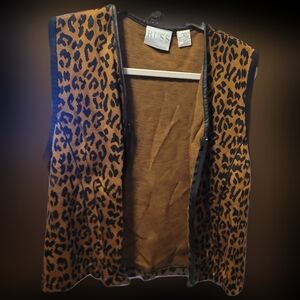 48-RUSS Liz Claiborne Co Vintage cheetah print vest